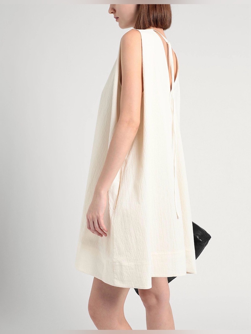 COS CREAM SLEEVELESS V-NECK MINI DRESS - LIKE NEW- US14 oversized